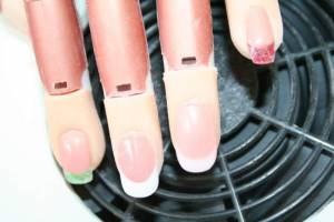 von oben Meine ersten acrylversuche am nailtrainer in Anfänger Nageldesign