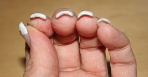 hihi - schaffe es nicht alle Finger gerade zu halten... Naturnägel ohne Tipps, nur Gelverstärkt in Anfänger Nageldesign