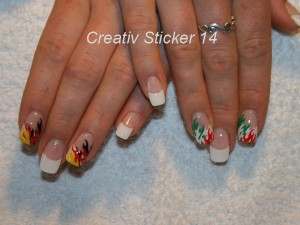 Creativ Sticker 14 WM Deutschland und Italien-Farben WM-Nägel in Nageldesign