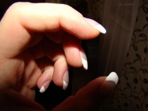 Seitenansicht Refill - Gel mit French in Anfänger Nageldesign