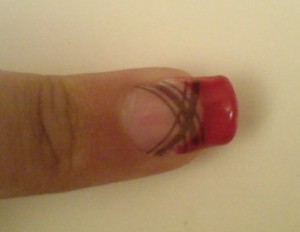  Rot mit streifen, eure meinung ? :) in Anfänger Nageldesign