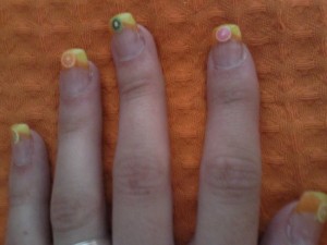 das sind meine dritten...oh jeh...ganz schimm :( gel is in die Nagelränder  Einige Modellagen. in Anfänger Nageldesign