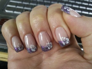 front Meine neuen nägel, lila-glitzer in Anfänger Nageldesign