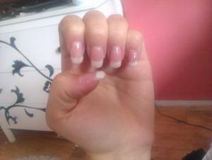 Frenchnägel in weiß Ein weiterer Versuch - French Gel in Anfänger Nageldesign