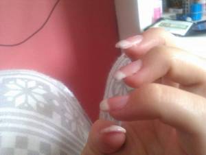 Frenchnägel in weiß Ein weiterer Versuch - French Gel in Anfänger Nageldesign