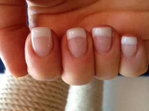 image French weiss Gelnägel, bitte um Kritik in Anfänger Nageldesign