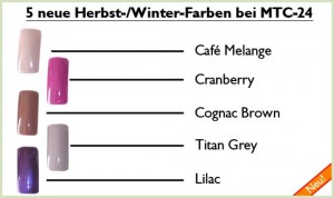  5 neue Herbst-/Winter-Farben bei MTC-24 in Online-Shop