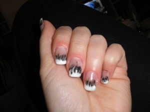 schwarzweiß Das erste "offiziele" Mal - endlich ohne Liftings in Anfänger Nageldesign