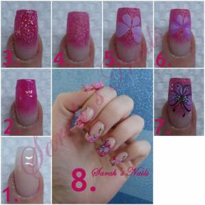 Pink Butterfly Pink Butterfly Nails Anleitung / Step-By-Step in Nageldesign