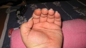 Vorne 1. Versuch an mir selbst in Anfänger Nageldesign