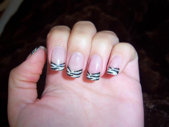 zebra2 Anfängermodellage- Zebramuster. Bitte um Kritik in Anfänger Nageldesign